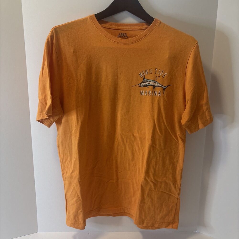 IZOD Saltwater High Tide Marina Short Sleeve Graphic T-Shirt Mens Medium EUC